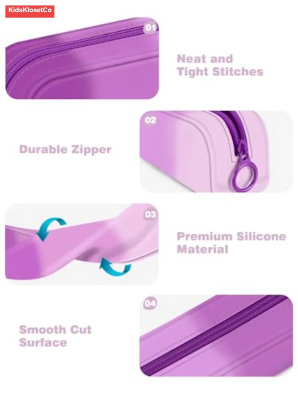 Silicone Pencil Case with Wristlet, Big Capacity Zipper Pen Bag for Students,